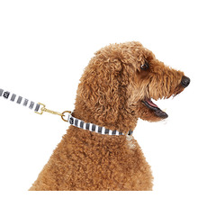 Charcoal Hamptons Stripe Hemp Dog Collar